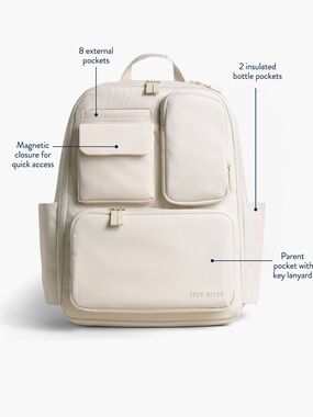 Itzy Ritzy Belong Utility Backpack in Cream | Diaper backpack | Changing Pad